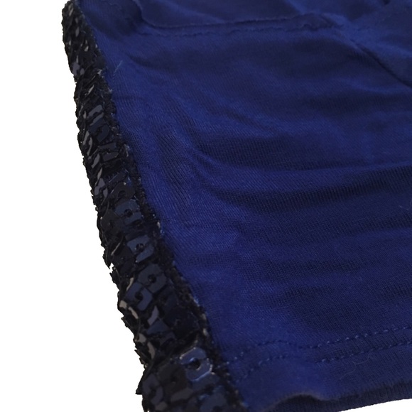 Ph8 Tee shirt T tank Small Navy Blue w. Sequence - Picture 3 of 4